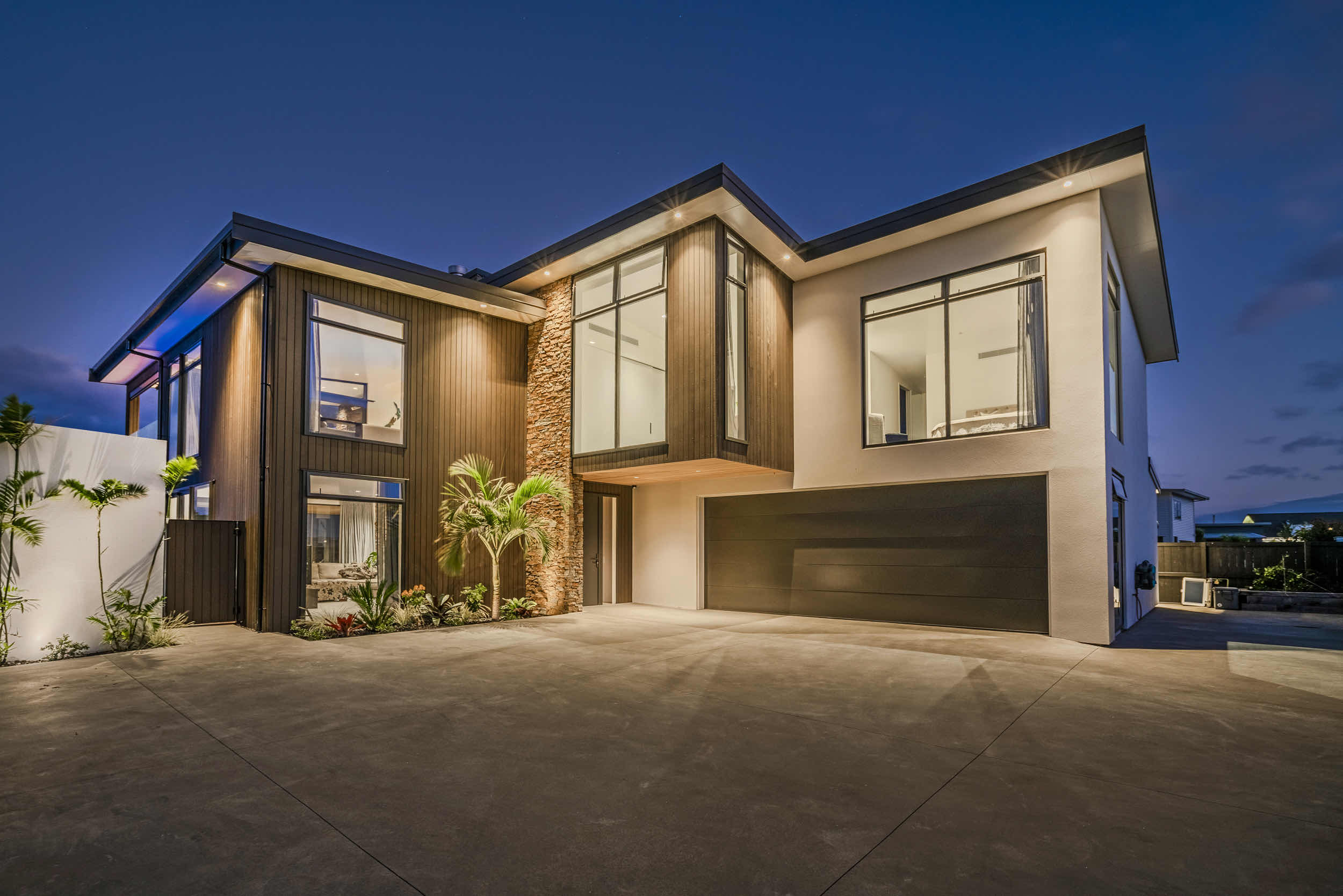 Front Row at dusk — street elevation